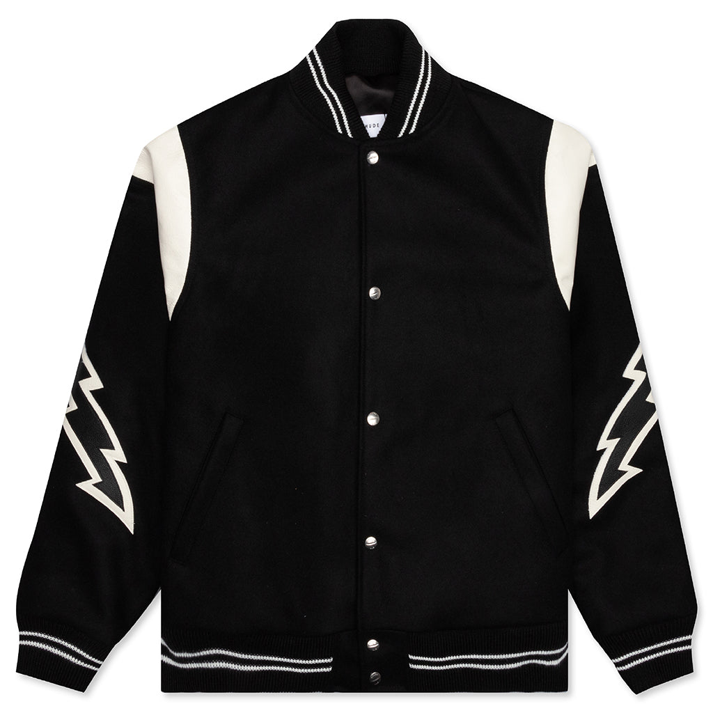 Lightning Varsity Jacket - Black