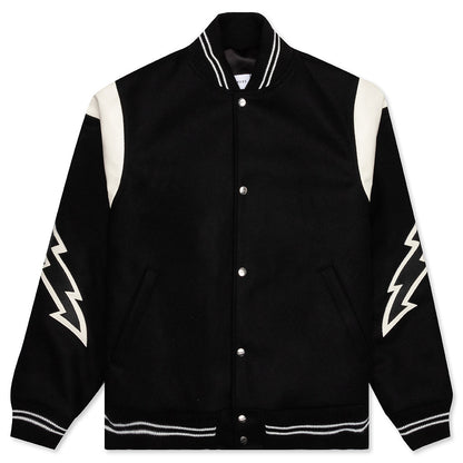 Lightning Varsity Jacket - Black