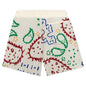 Multi Color Bandana Short - Creme/Multi
