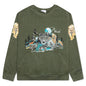 Wolf In Nature Graphic Crewneck - Olive