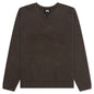 Roll V-Neck Logo Sweater - Brown