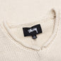 Roll V-Neck Logo Sweater - Natural