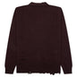 Round Neck Distressed Sweater - Dark Raisin