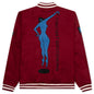 Run Sit & Bike Varsity Jacket - Dark Red