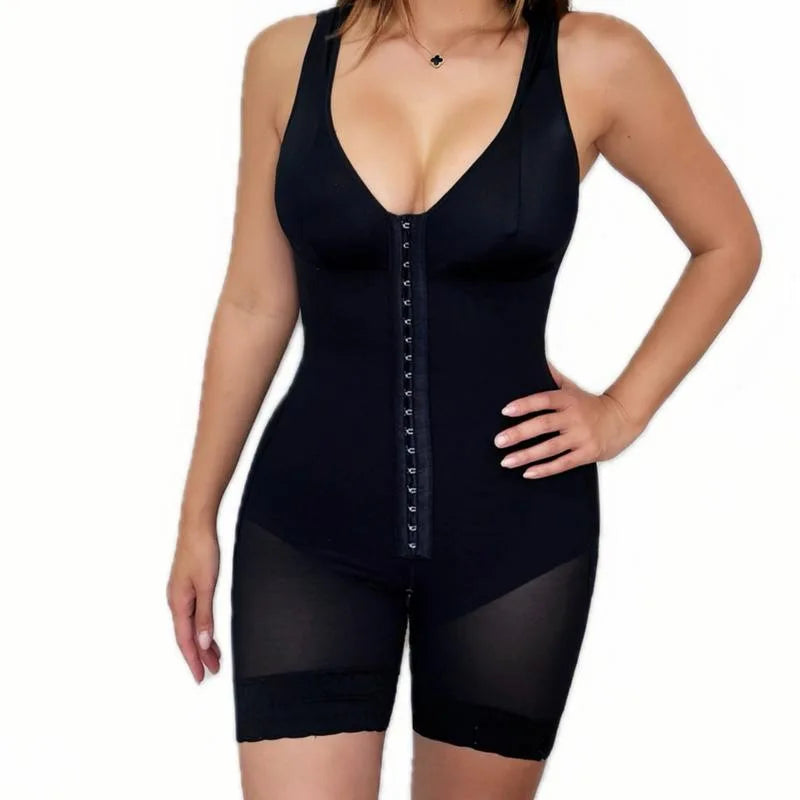 Large Size Bodysuit with Strong Buttons for Weight Loss Abdomen Tightening Net Waist Shaping Underwear Full Chest Support