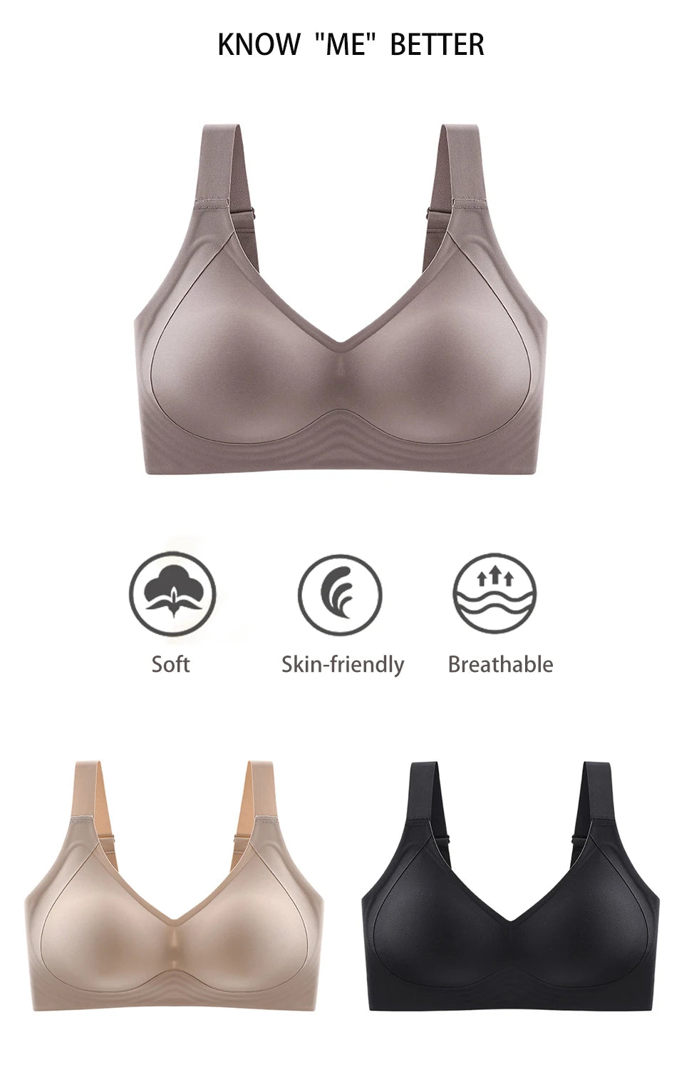 Seamless Push Up Bra Women Wireless Plus Size Bralette