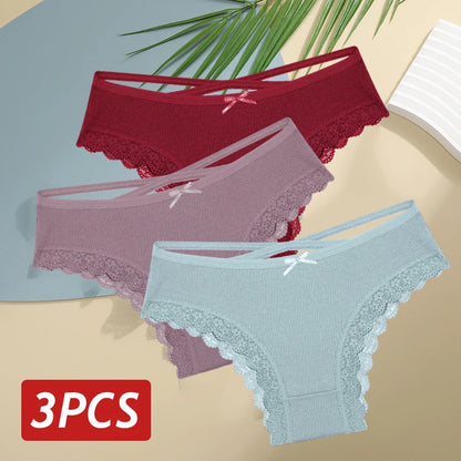 Lace Brazilian Panties Women Low Rise Cotton Underwear