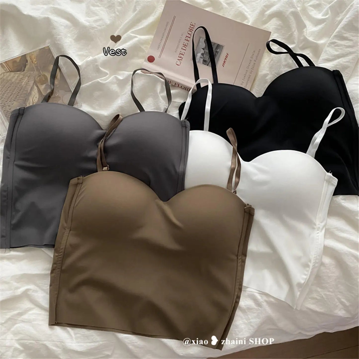 Seamless Yoga Tank Top Bra for Women U-Back Gym Vest