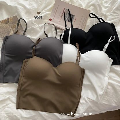 Seamless Yoga Tank Top Bra for Women U-Back Gym Vest