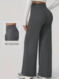 Mid Waist Yoga Straight Leg Pants Soft Wide LegTrousers Naked Feel Fitness Compression Leggings Pilates Running Sports Trousers