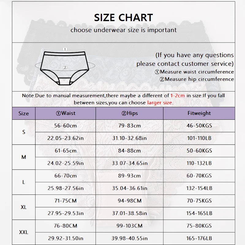 Floral Embroidery Lace Panties 3PCS Sexy Women Briefs