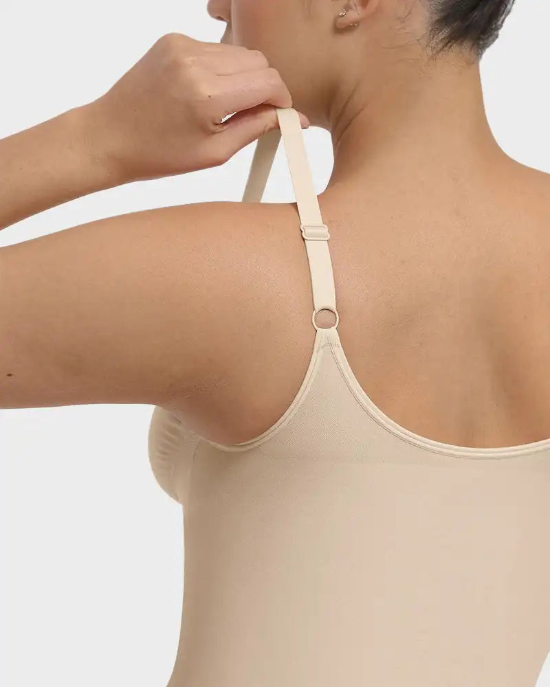 Seamless Bodysuit Shapewear Women Zip Front Tummy Control