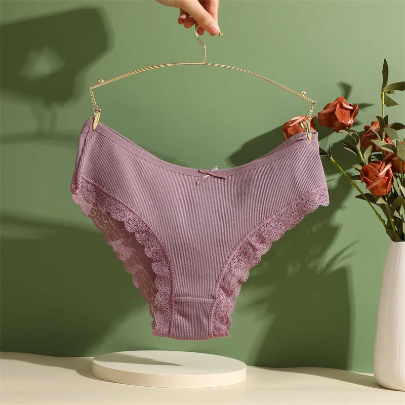 Lace Brazilian Panties Women Low Rise Cotton Underwear
