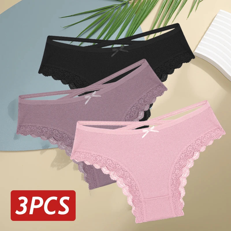 Lace Brazilian Panties Women Low Rise Cotton Underwear