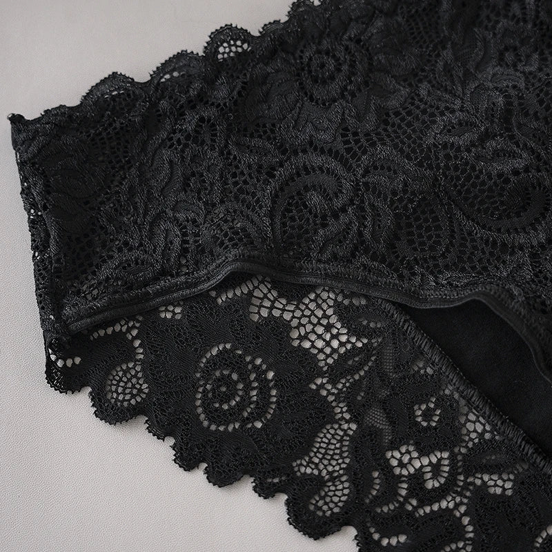 Floral Embroidery Lace Panties 3PCS Sexy Women Briefs
