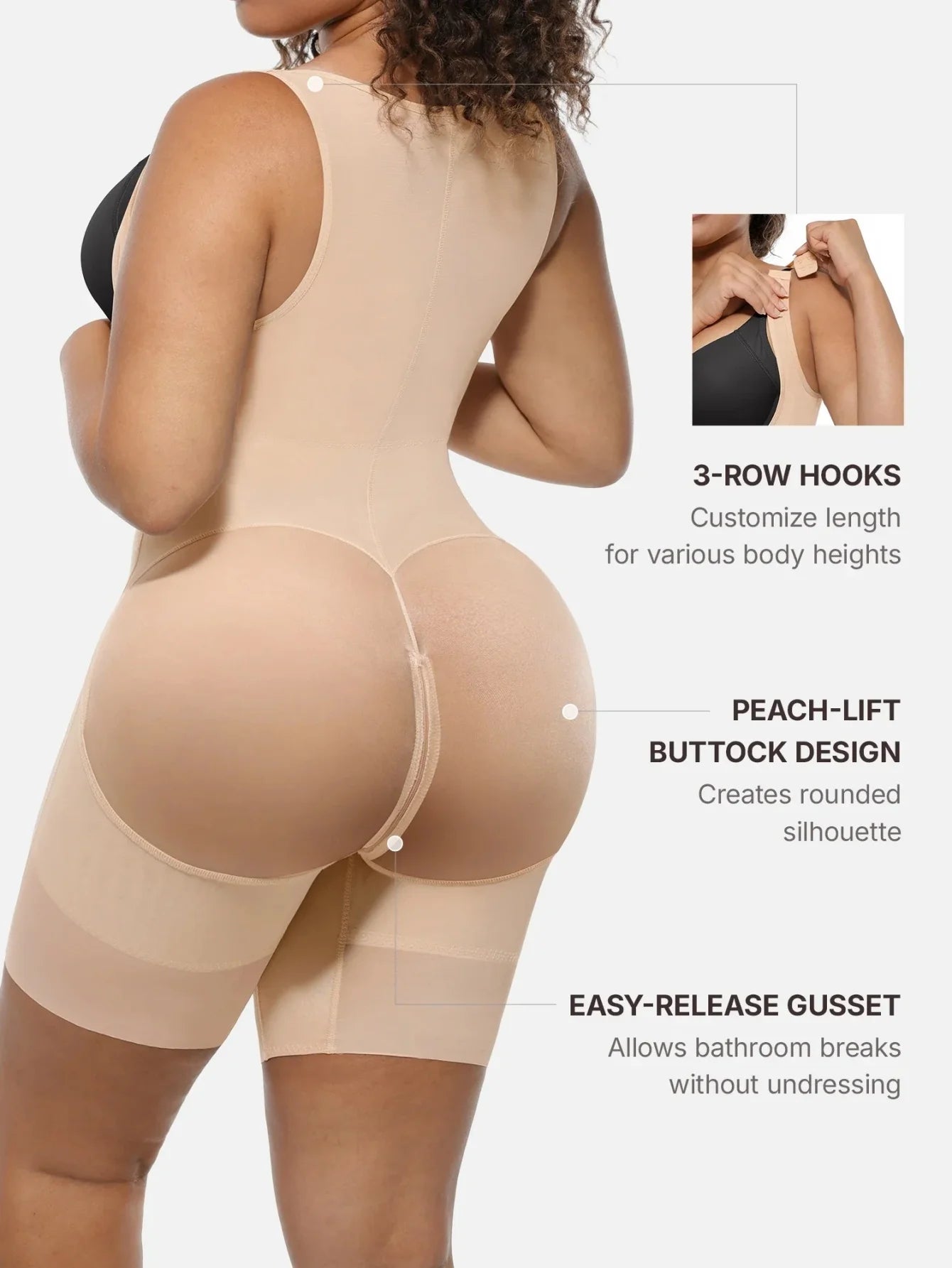 U-Shape open bust shapewear  – Tummy Control & Butt Lift