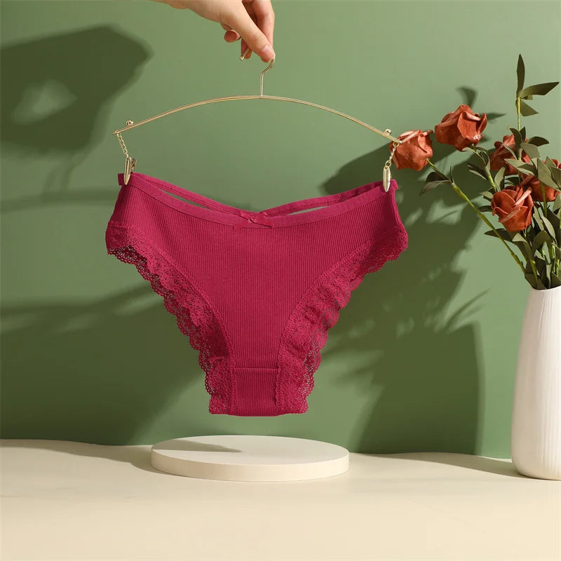 Lace Brazilian Panties Women Low Rise Cotton Underwear