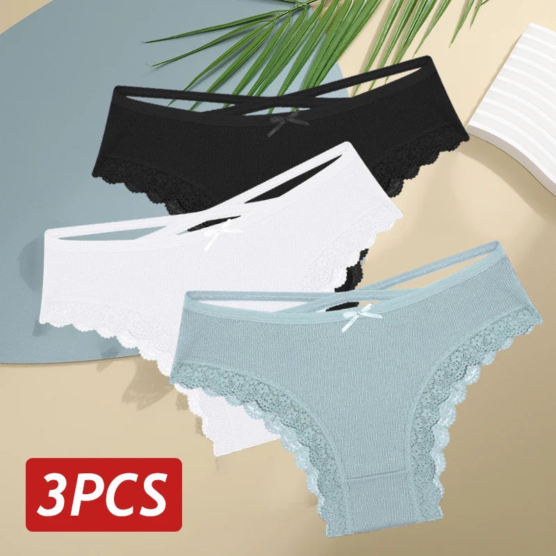 Lace Brazilian Panties Women Low Rise Cotton Underwear