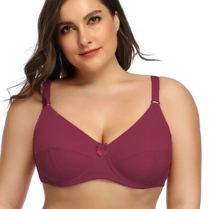 Plus Size Underwire Bra No Pad Unlined Support Bra