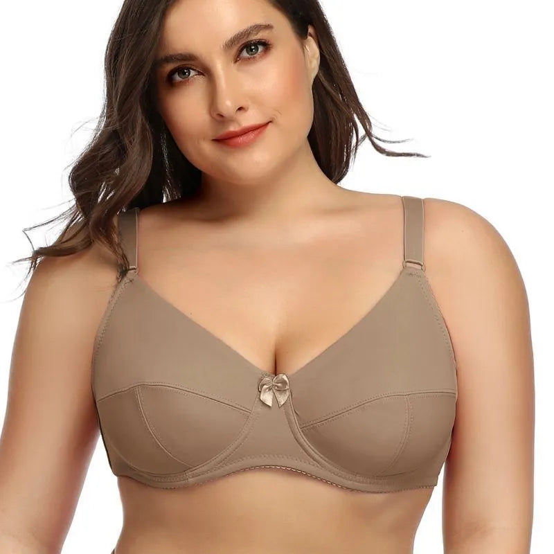 Plus Size Underwire Bra No Pad Unlined Support Bra