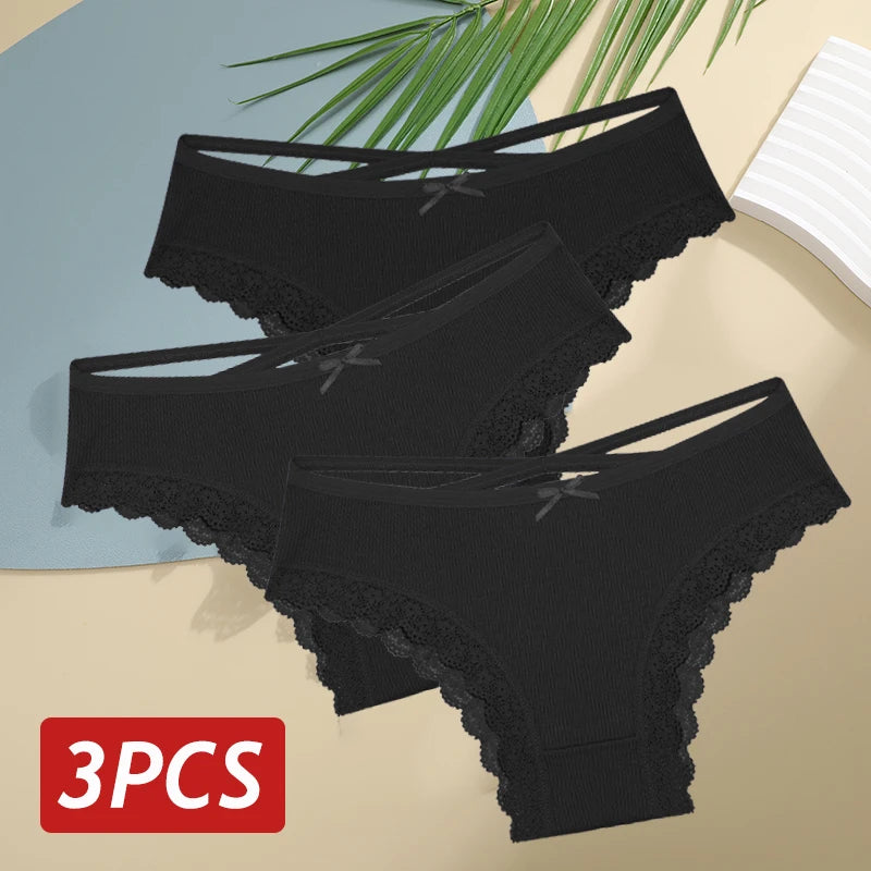 Lace Brazilian Panties Women Low Rise Cotton Underwear