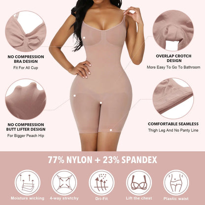 Seamless Shapewear Bodysuit for Women – Tummy Control