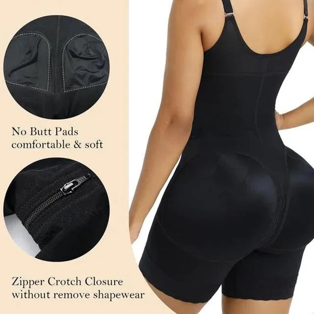 Large Size Bodysuit with Strong Buttons for Weight Loss Abdomen Tightening Net Waist Shaping Underwear Full Chest Support