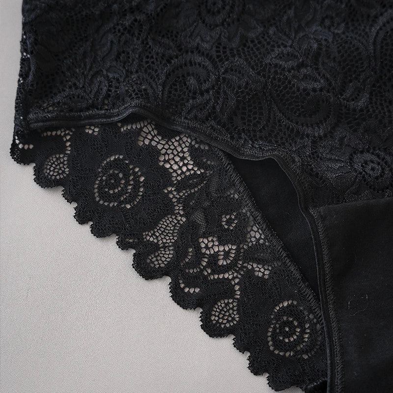 Floral Embroidery Lace Panties 3PCS Sexy Women Briefs