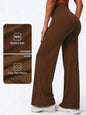 Mid Waist Yoga Straight Leg Pants Soft Wide LegTrousers Naked Feel Fitness Compression Leggings Pilates Running Sports Trousers