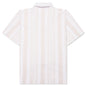 Stripped Cotton Towelling Boxy Fit Shirt - White/Beige