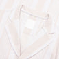 Stripped Cotton Towelling Boxy Fit Shirt - White/Beige