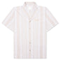 Stripped Cotton Towelling Boxy Fit Shirt - White/Beige