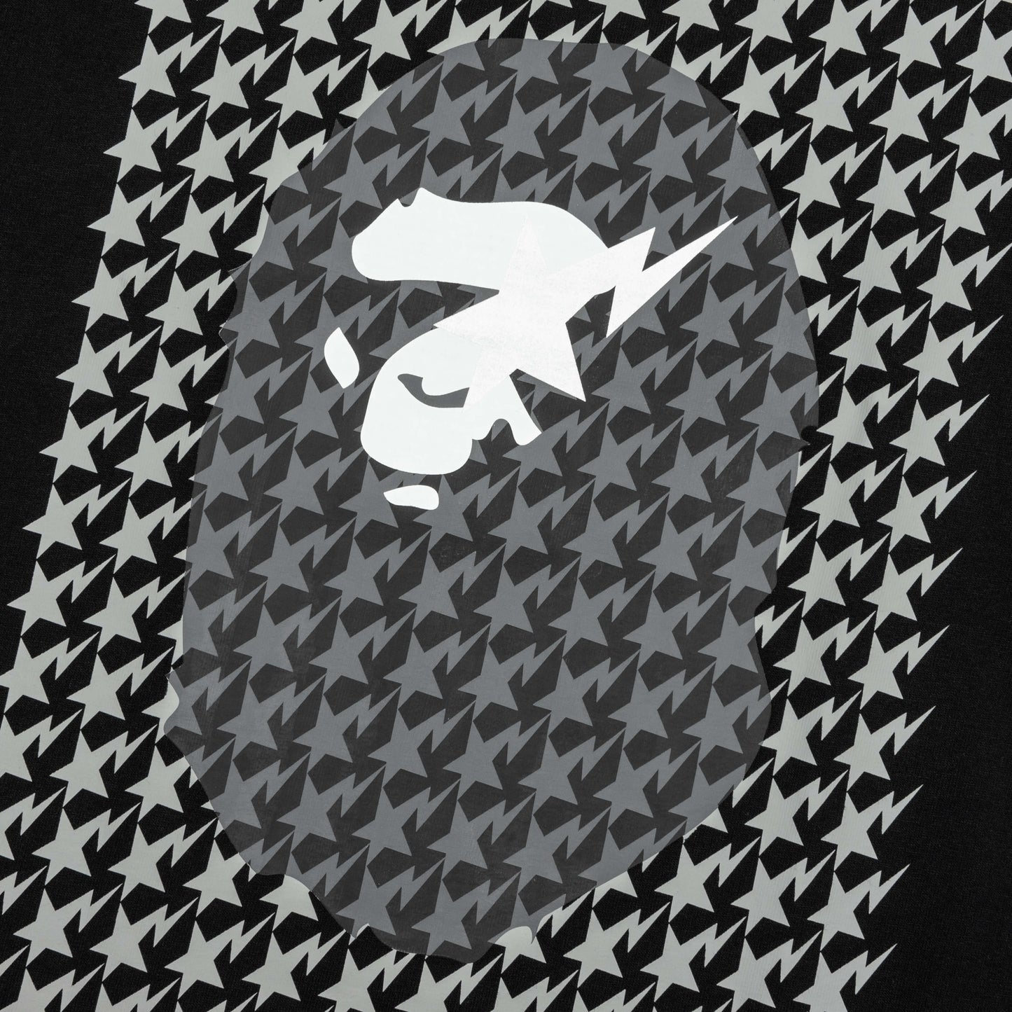 STA Houndstooth Ape Head Tee - Black/Black