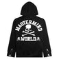 Zip Skull Knitted Hoodie - Black
