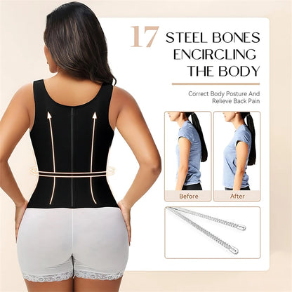 Colombian Fajas Waist Trainer Bodysuit Tummy Control Shaper