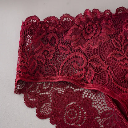 Floral Embroidery Lace Panties 3PCS Sexy Women Briefs