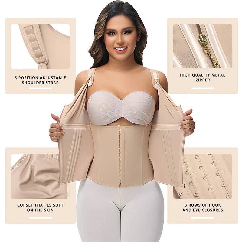 Colombian Fajas Waist Trainer Bodysuit Tummy Control Shaper