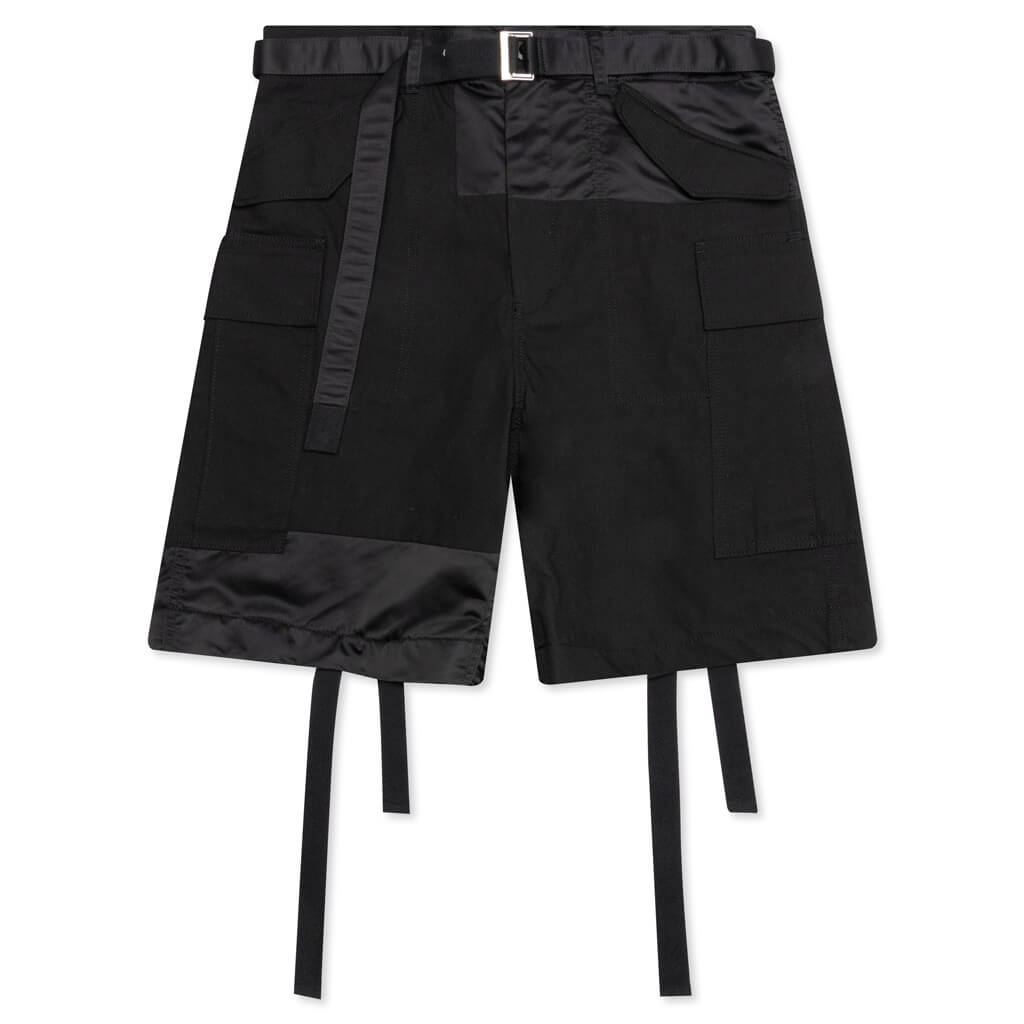 Cotton Nylon Oxford Short - Black