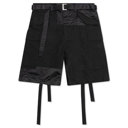 Cotton Nylon Oxford Short - Black