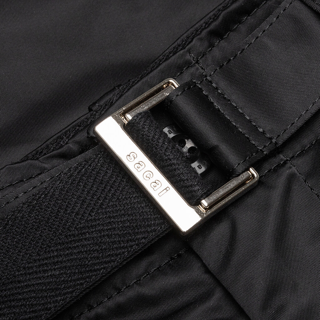 Cotton Nylon Oxford Short - Black
