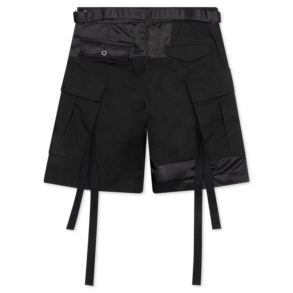 Cotton Nylon Oxford Short - Black
