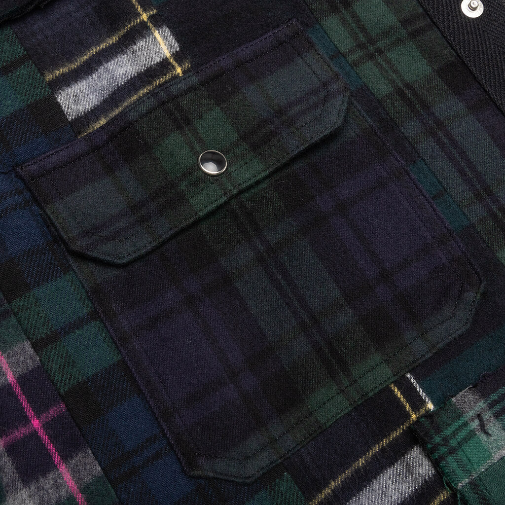 Hank Willis Thomas / Flannel Plaid Mix Blouson - Navy/Green