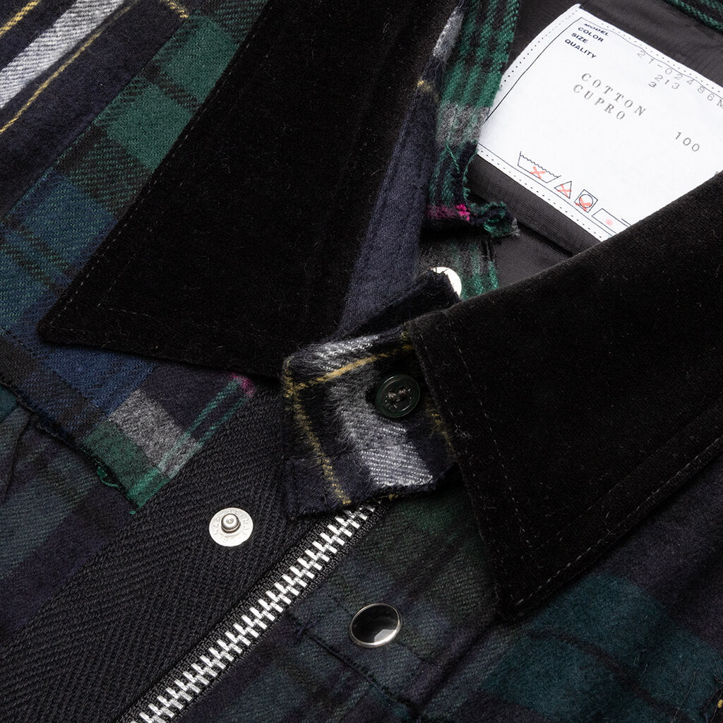 Hank Willis Thomas / Flannel Plaid Mix Blouson - Navy/Green