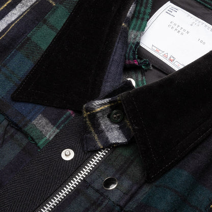 Hank Willis Thomas / Flannel Plaid Mix Blouson - Navy/Green