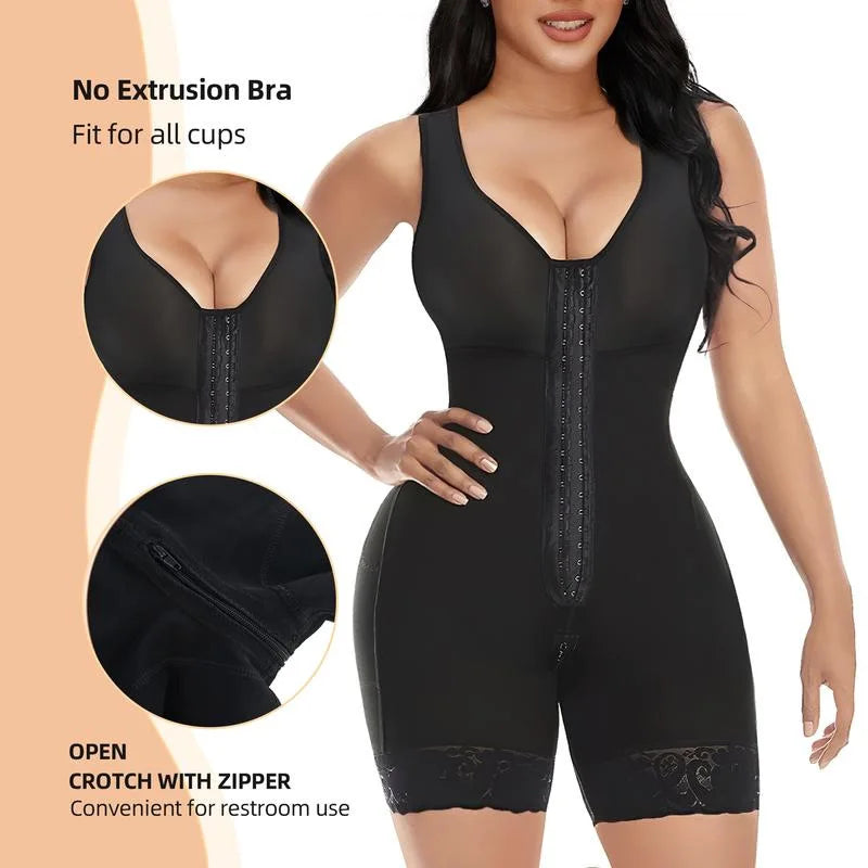 Large Size Bodysuit with Strong Buttons for Weight Loss Abdomen Tightening Net Waist Shaping Underwear Full Chest Support