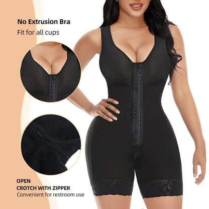 Large Size Bodysuit with Strong Buttons for Weight Loss Abdomen Tightening Net Waist Shaping Underwear Full Chest Support