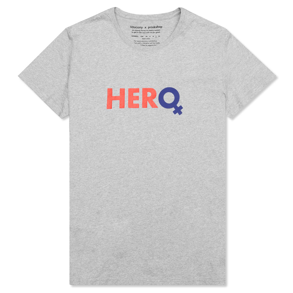 Saucony x Prinkshop Women's Hero T-Shirt - Light Grey Heather