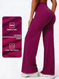 Mid Waist Yoga Straight Leg Pants Soft Wide LegTrousers Naked Feel Fitness Compression Leggings Pilates Running Sports Trousers