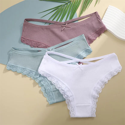 Lace Brazilian Panties Women Low Rise Cotton Underwear