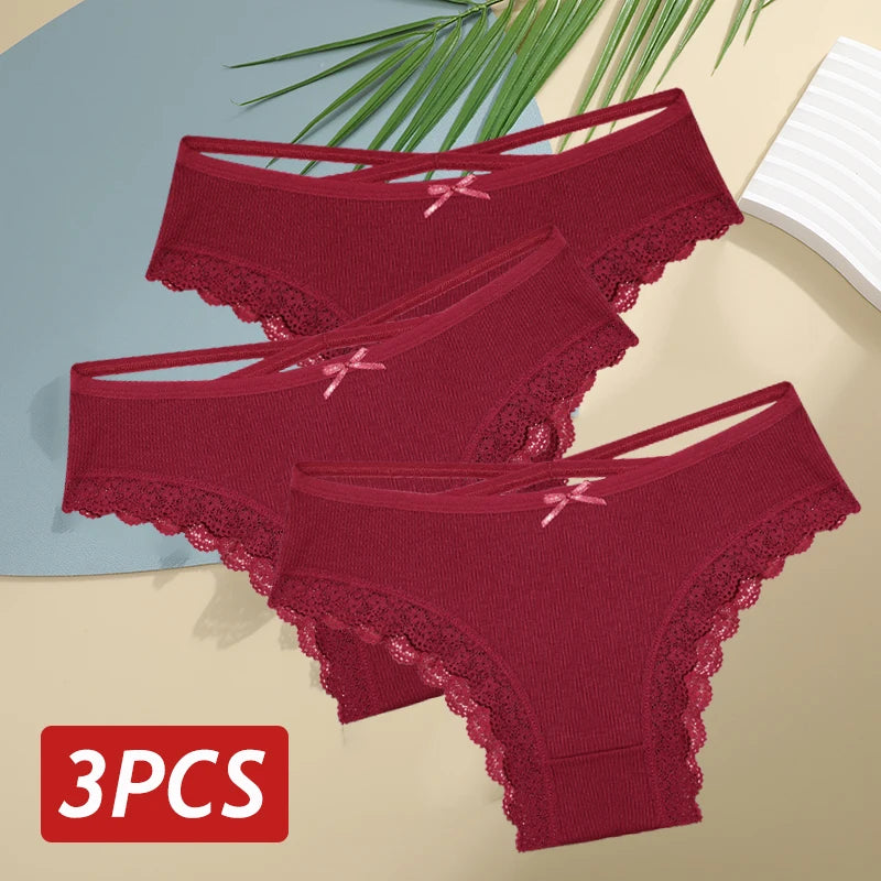 Lace Brazilian Panties Women Low Rise Cotton Underwear